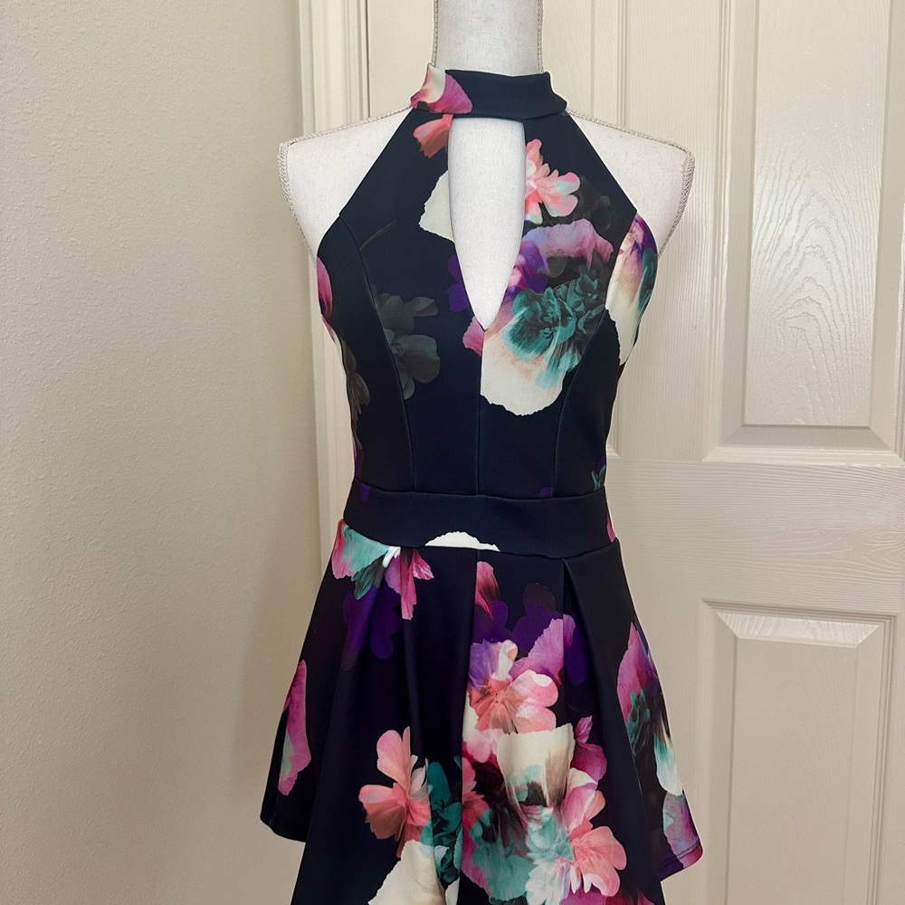 Charlotte Russe Navy & Orchid Romper